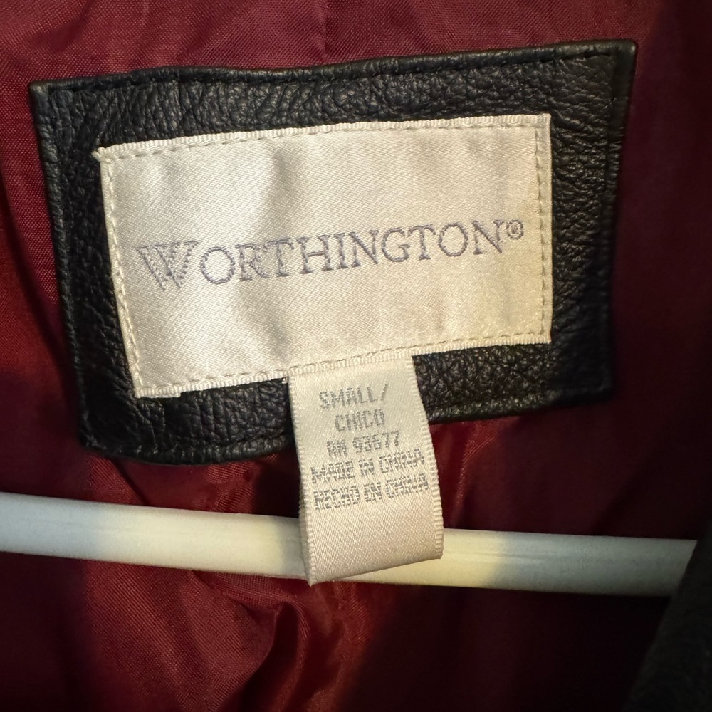 Worthington Black Leather Jacket With Belt - image 2